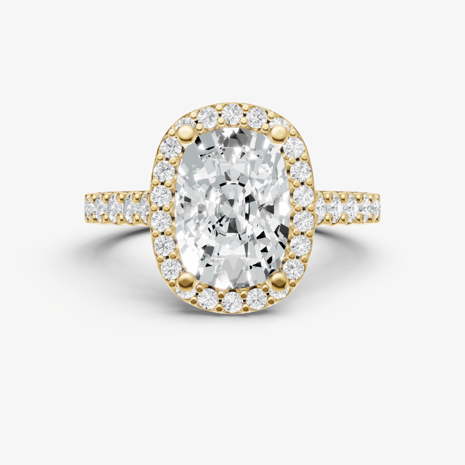 Old Miner Halo Solitaire Engagement Ring with Diamond Band