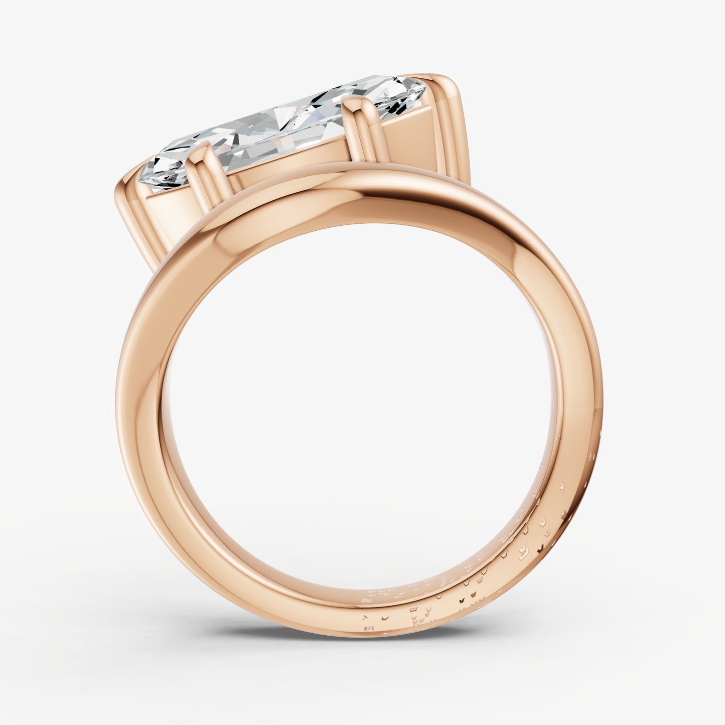 Marquise Curved Band Solitaire Engagement Ring