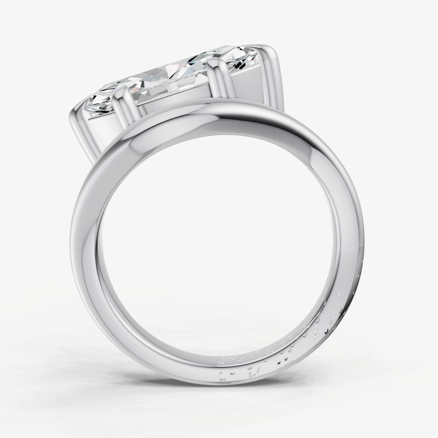 Marquise Curved Band Solitaire Engagement Ring