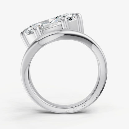 Marquise Curved Band Solitaire Engagement Ring