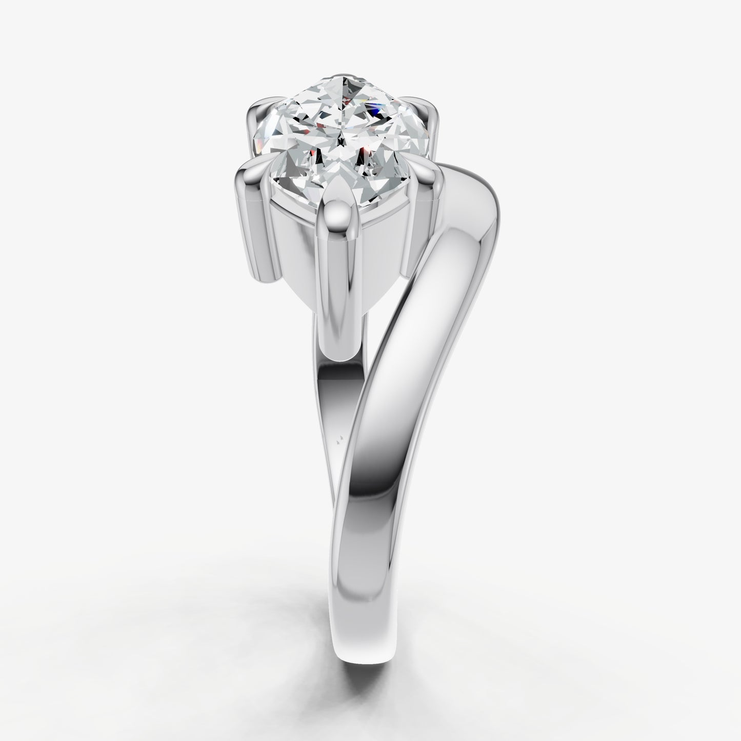Marquise Curved Band Solitaire Engagement Ring