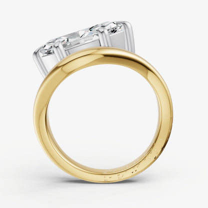 Marquise Curved Band Solitaire Engagement Ring