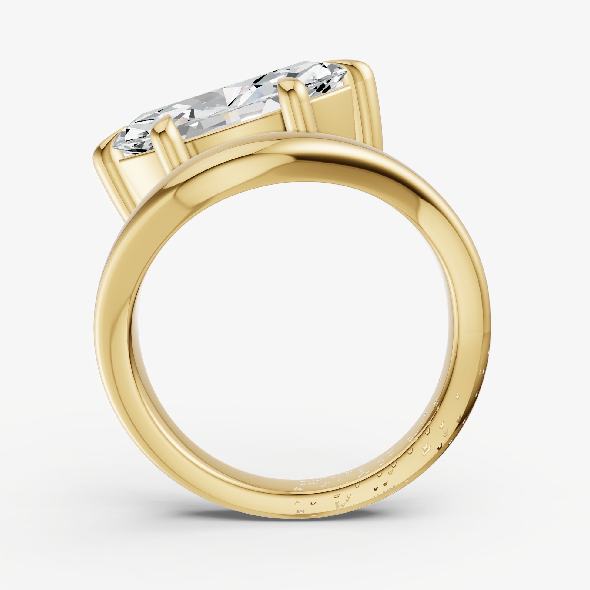 Marquise Curved Band Solitaire Engagement Ring