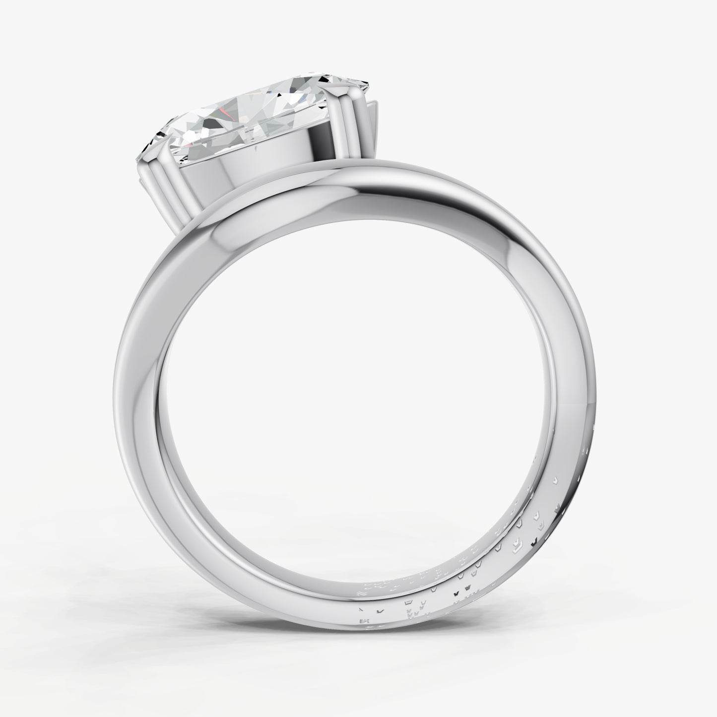 Oval Curved Band Solitaire Engagement Ring