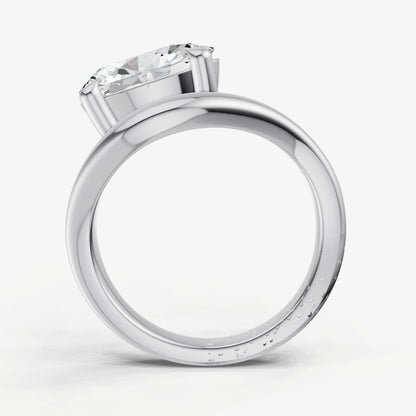 Oval Curved Band Solitaire Engagement Ring