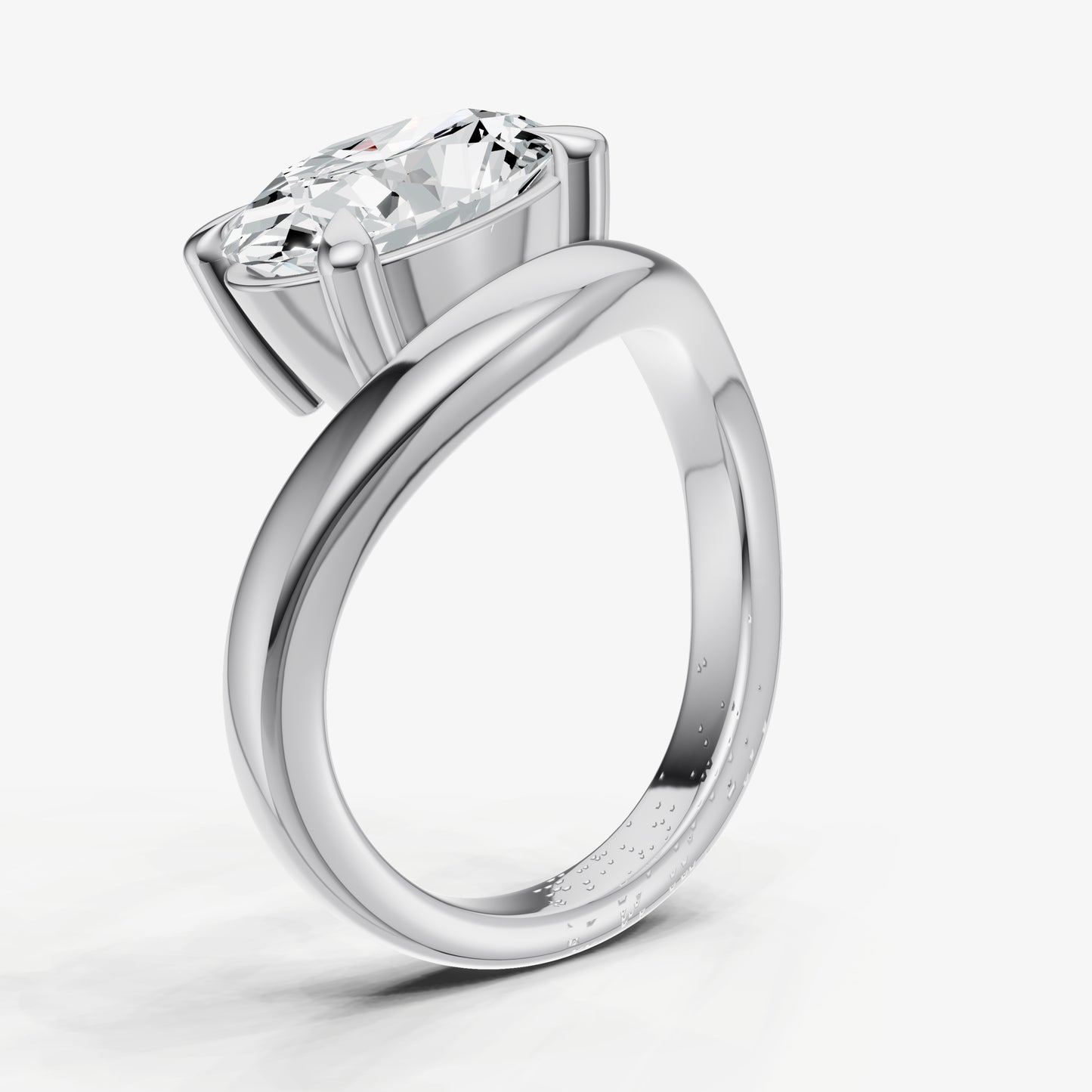 Oval Curved Band Solitaire Engagement Ring