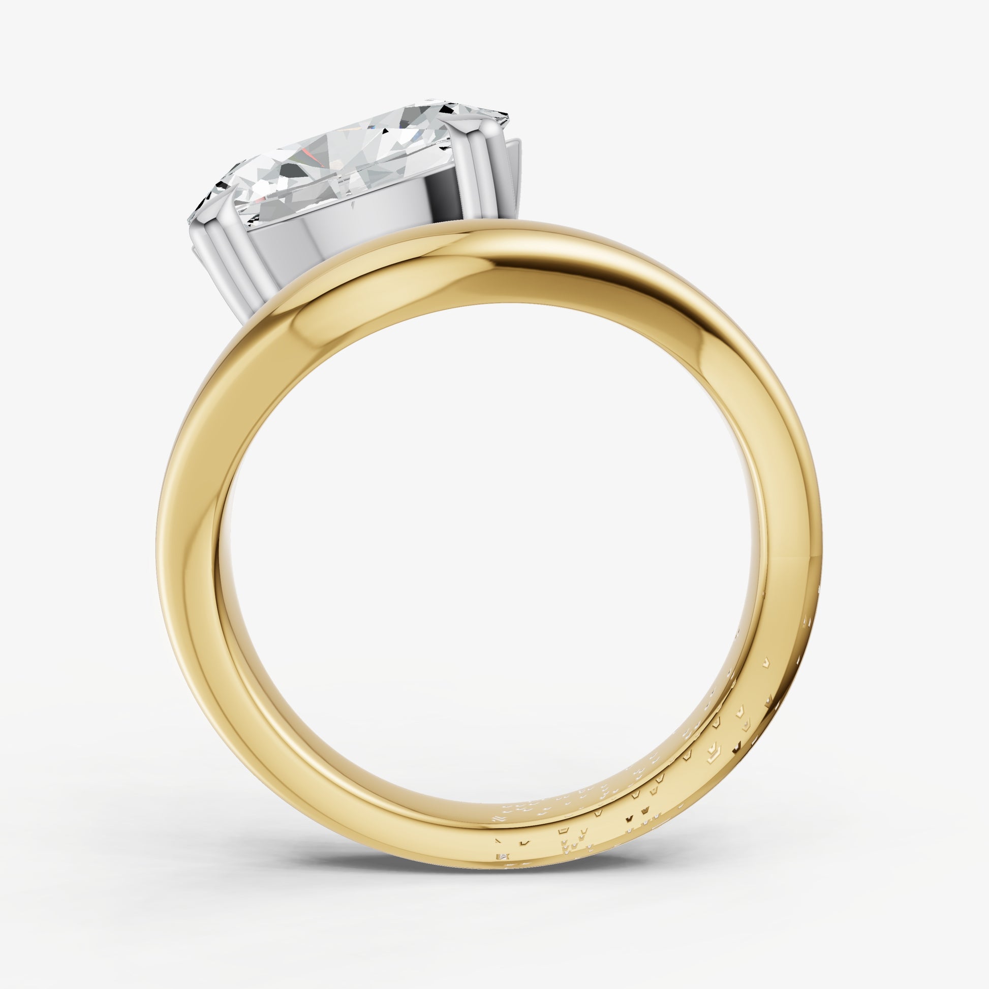 Oval Curved Band Solitaire Engagement Ring