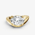 Oval Curved Band Solitaire Engagement Ring
