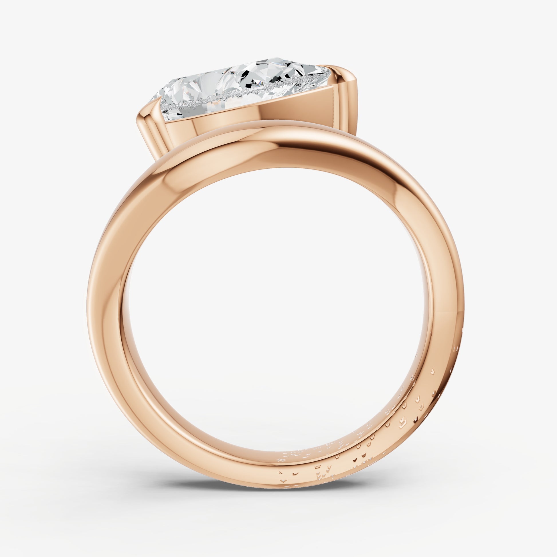Pear Curved Band Solitaire Engagement Ring