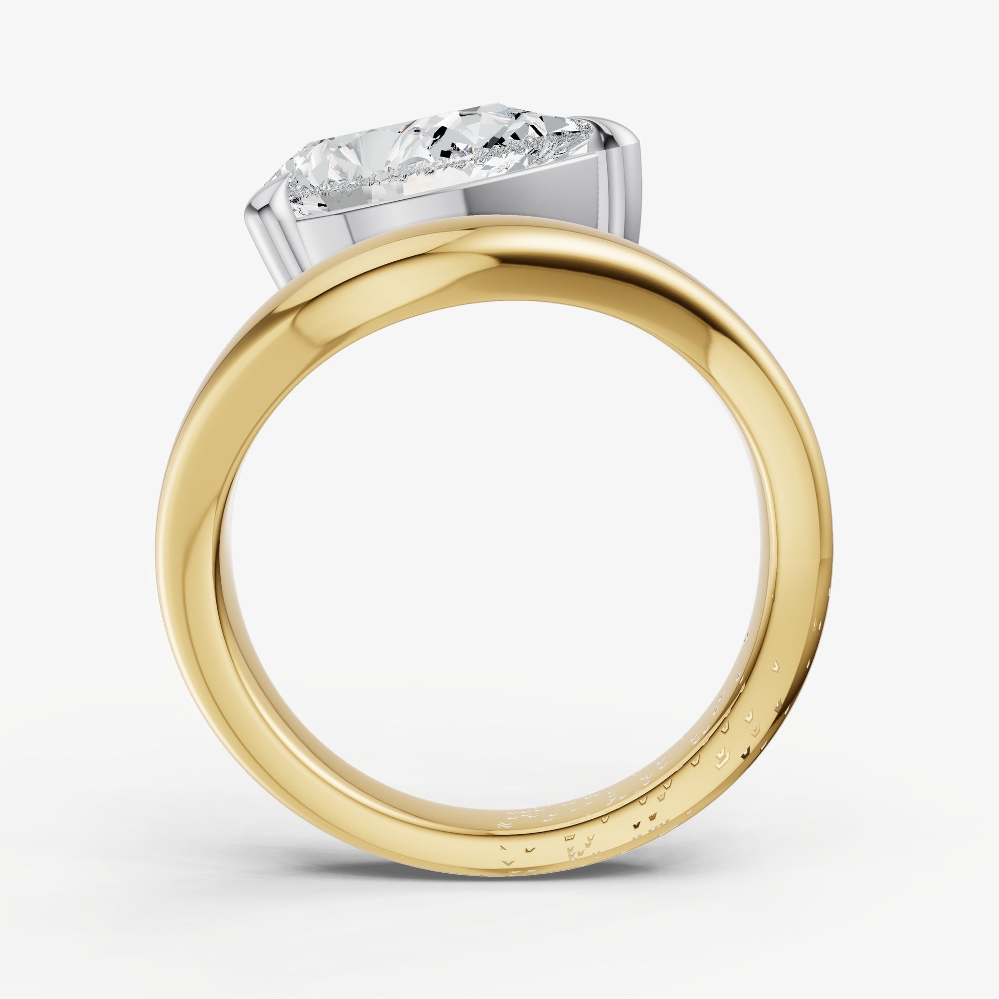 Pear Curved Band Solitaire Engagement Ring