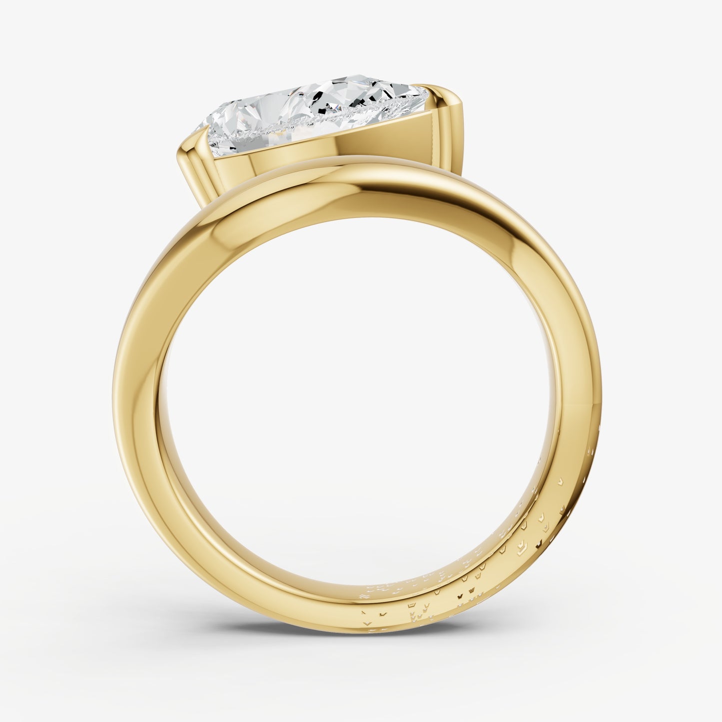 Pear Curved Band Solitaire Engagement Ring