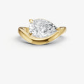 Pear Curved Band Solitaire Engagement Ring