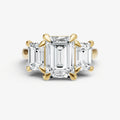 Emerald Trellis Three-Stone Engagement Ring with 0.80ct Side Stones