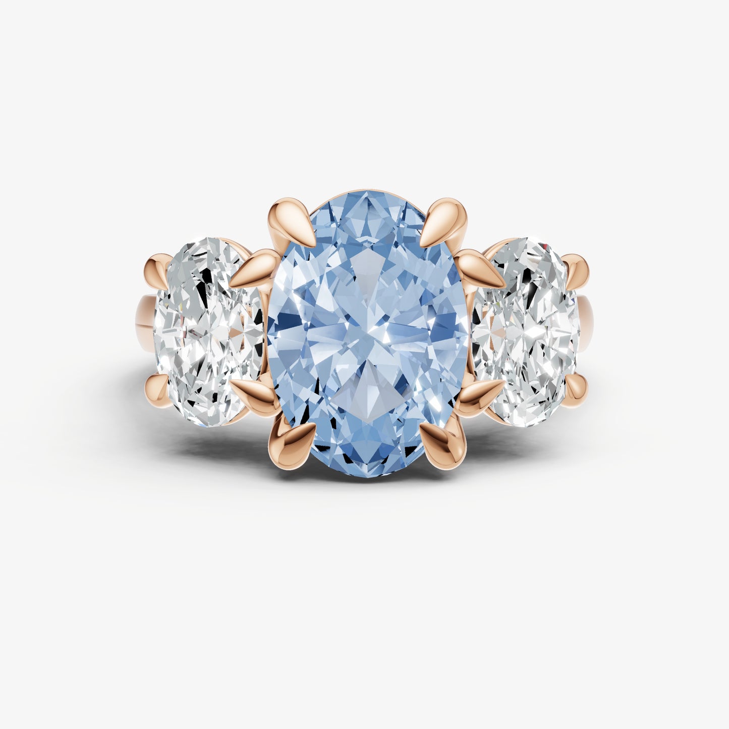 Aquamarine Oval Trellis Gemstone Engagement Ring