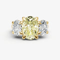 Yellow Diamond Oval Trellis Gemstone Engagement Ring