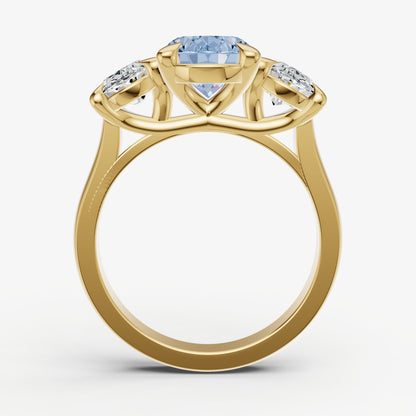 Aquamarine Oval Trellis Gemstone Engagement Ring