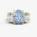 Aquamarine Oval Trellis Gemstone Engagement Ring