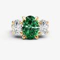 Emerald Oval Trellis Gemstone Engagement Ring