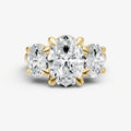 Oval Trellis Three-Stone Engagement Ring with 0.80ct Side Stones