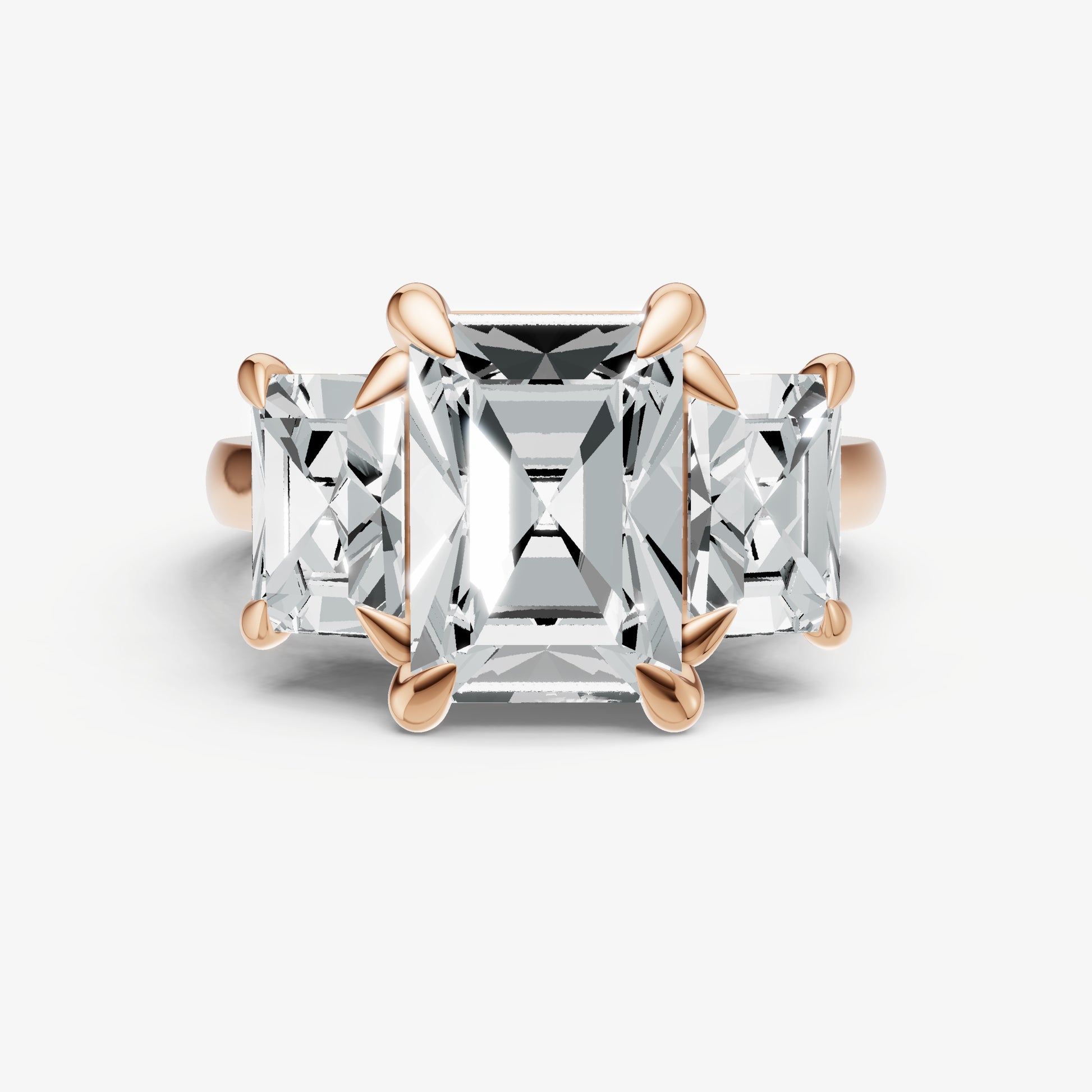 Radiant Trellis Three-Stone Engagement Ring with 0.80ct Side Stones