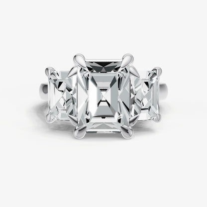 Radiant Trellis Three-Stone Engagement Ring with 0.80ct Side Stones
