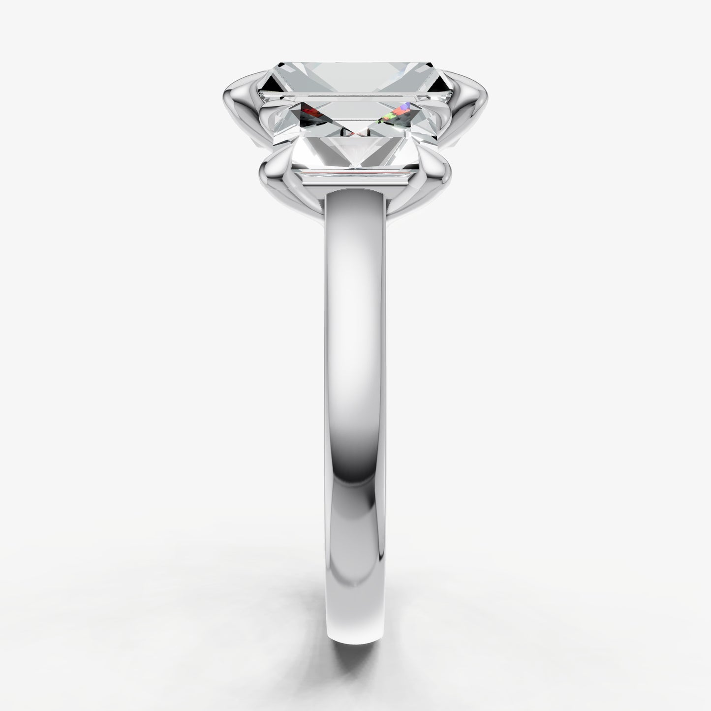 Radiant Trellis Three-Stone Engagement Ring with 0.80ct Side Stones