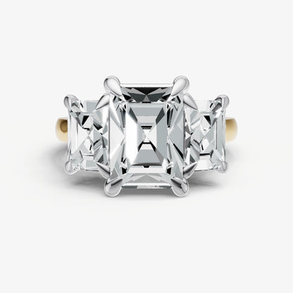 Radiant Trellis Three-Stone Engagement Ring with 0.80ct Side Stones