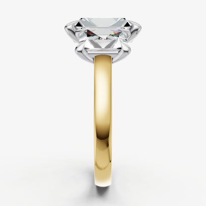Radiant Trellis Three-Stone Engagement Ring with 0.80ct Side Stones