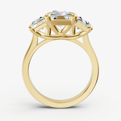 Radiant Trellis Three-Stone Engagement Ring with 0.80ct Side Stones