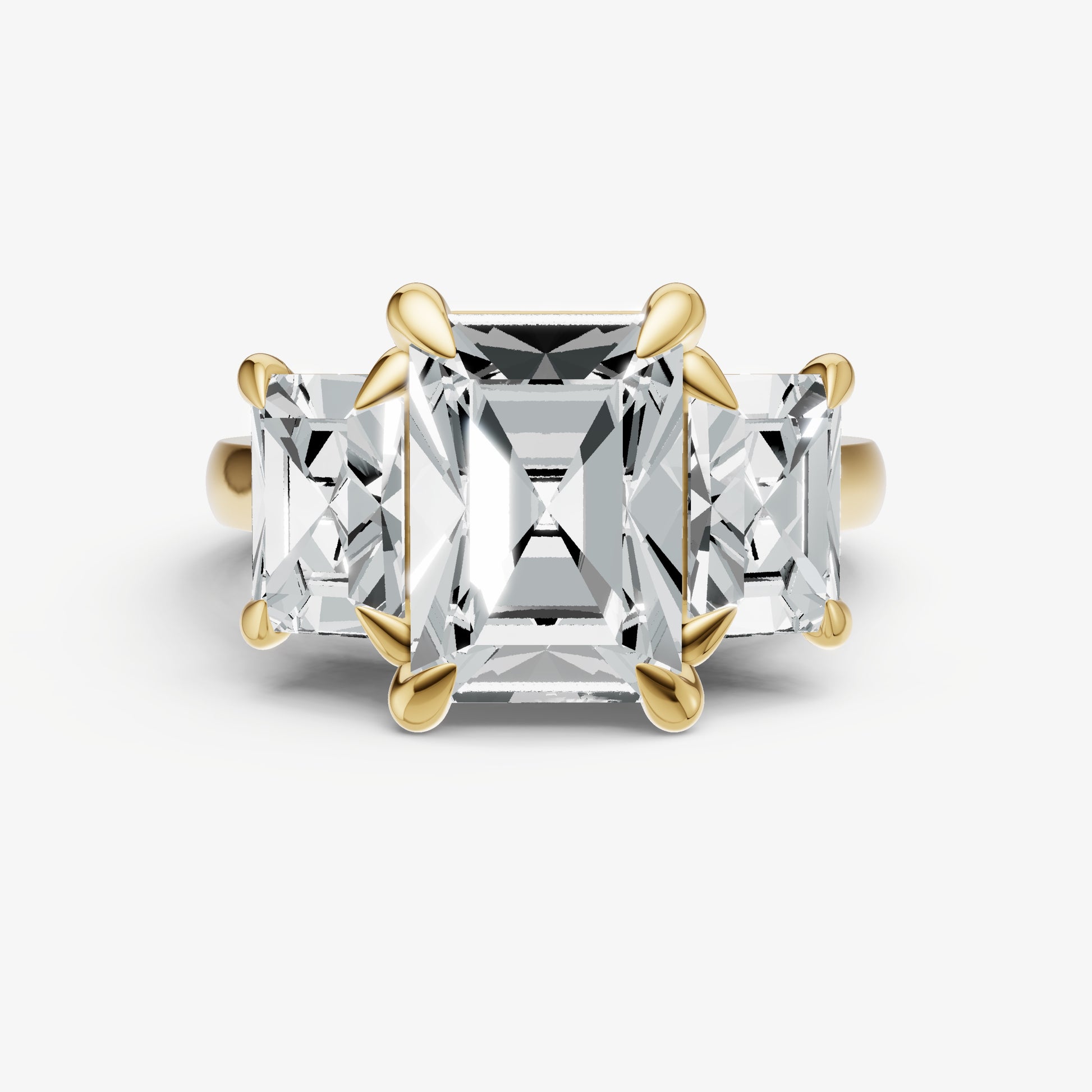 Radiant Trellis Three-Stone Engagement Ring with 0.80ct Side Stones