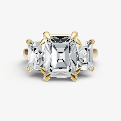 Radiant Trellis Three-Stone Engagement Ring with 0.80ct Side Stones