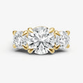 Round Trellis Three-Stone Engagement Ring with 0.80ct Side Stones