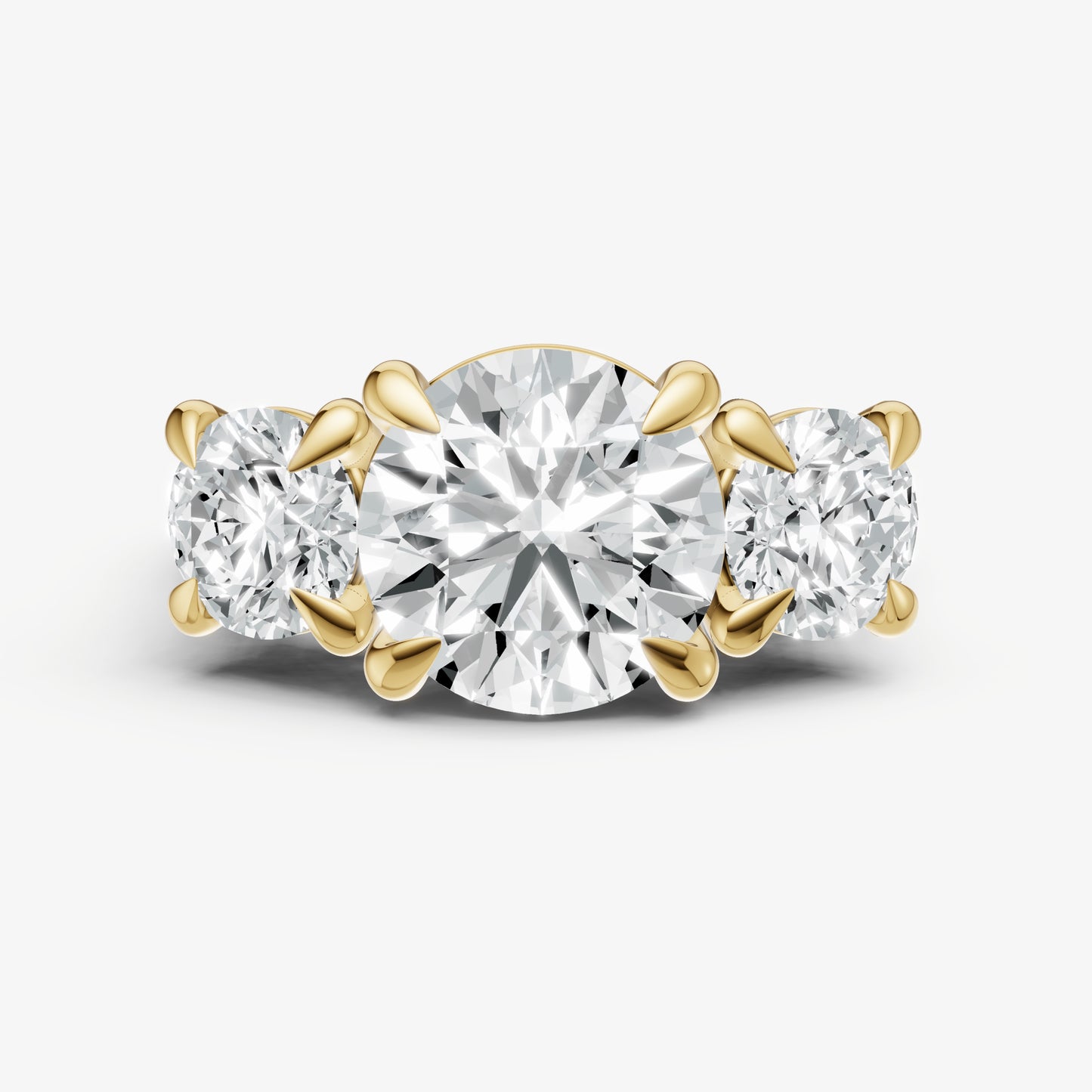 Round Trellis Three-Stone Engagement Ring with 0.80ct Side Stones