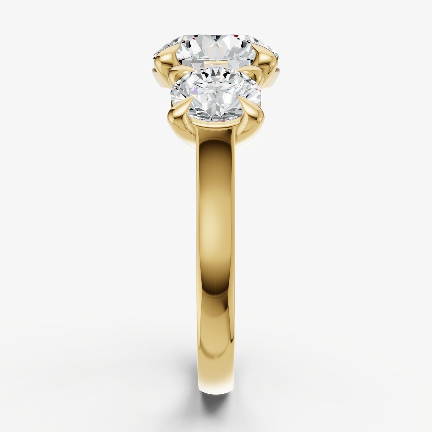 Round Trellis Three-Stone Engagement Ring with 0.80ct Side Stones