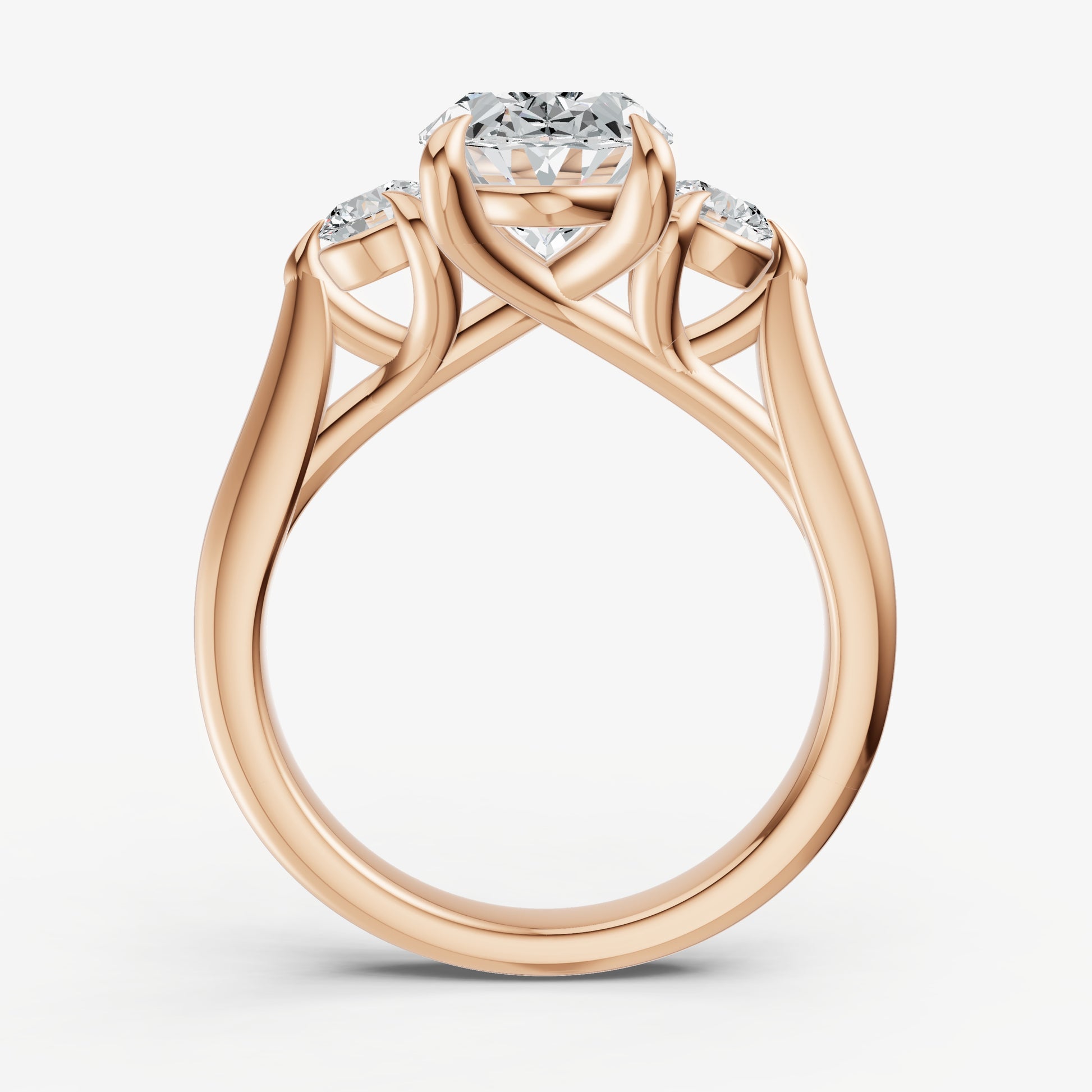 Oval Engagement Ring with Round Side Diamonds