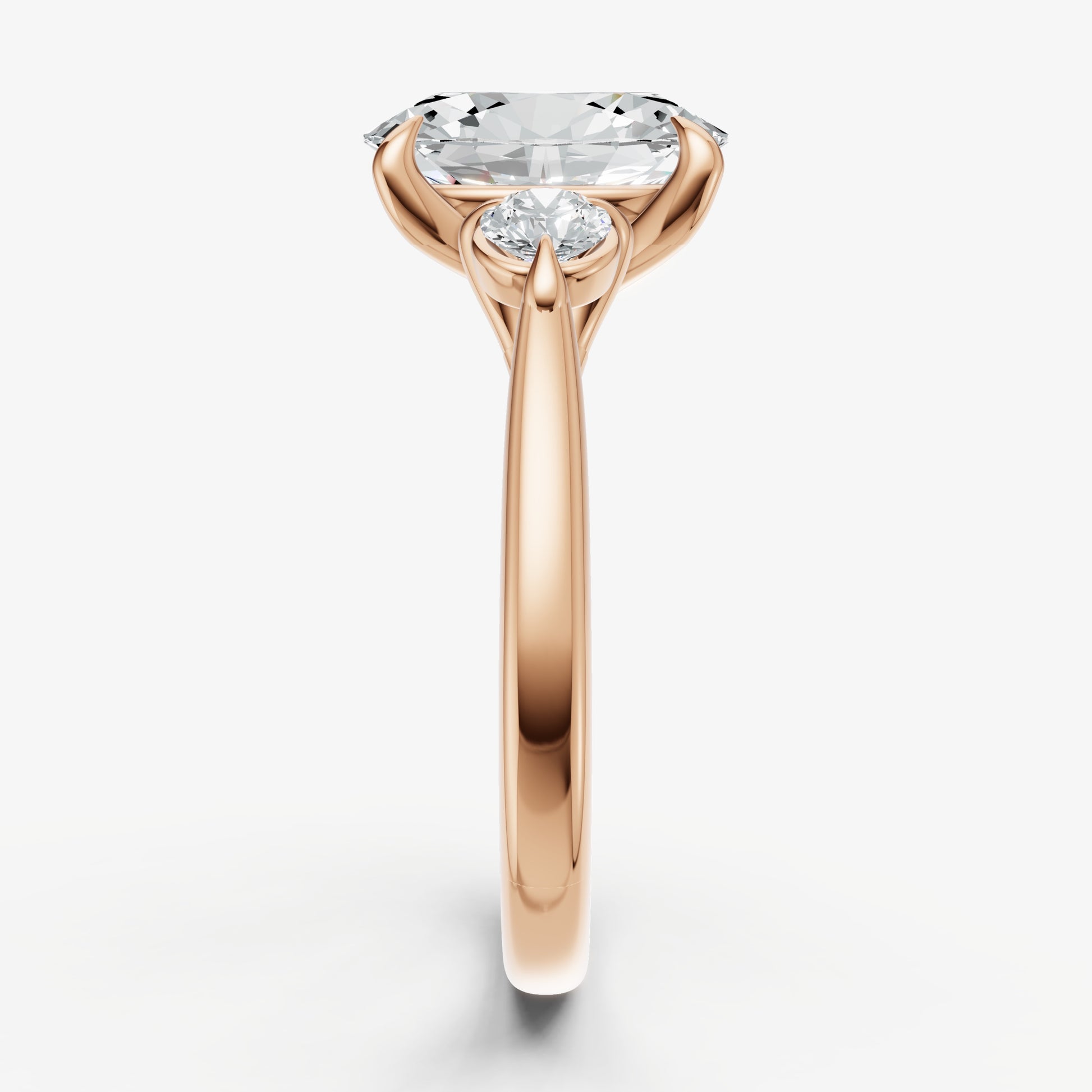 Oval Engagement Ring with Round Side Diamonds