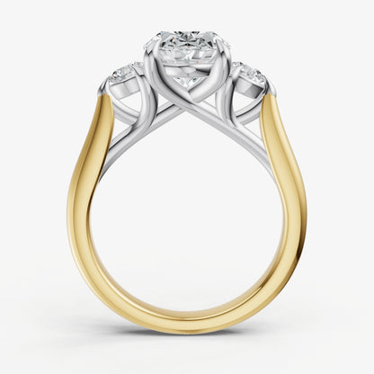 Oval Engagement Ring with Round Side Diamonds