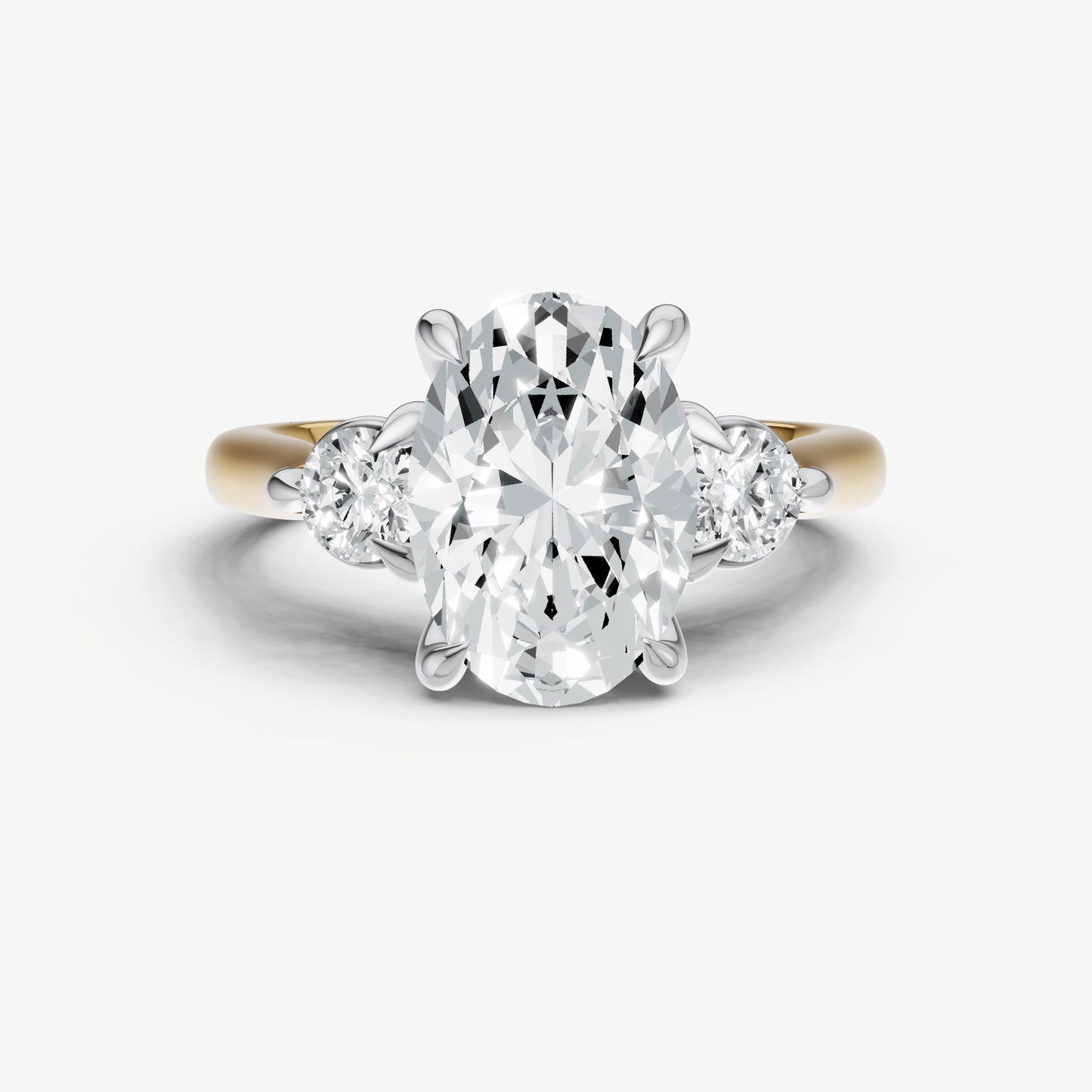 Oval Engagement Ring with Round Side Diamonds