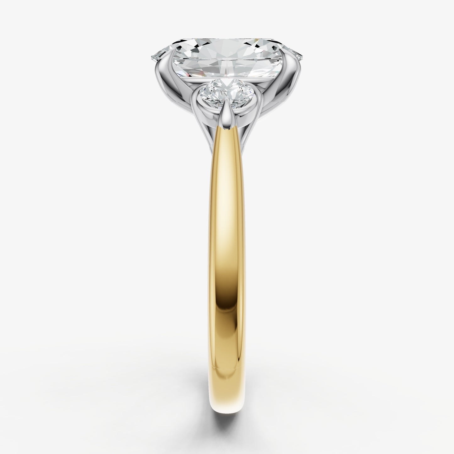 Oval Engagement Ring with Round Side Diamonds