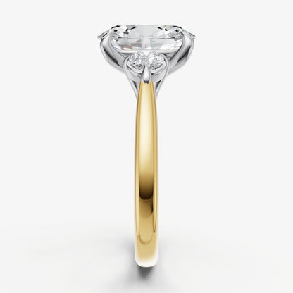 Oval Engagement Ring with Round Side Diamonds