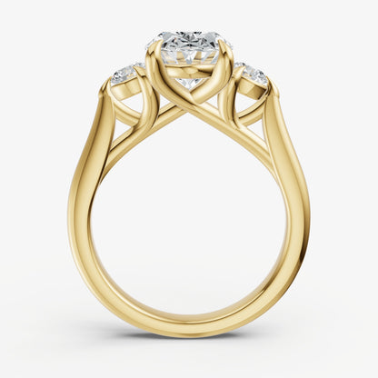 Oval Engagement Ring with Round Side Diamonds