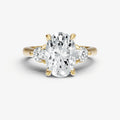 Oval Engagement Ring with Round Side Diamonds
