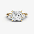 Princess Engagement Ring with Round Side Diamonds
