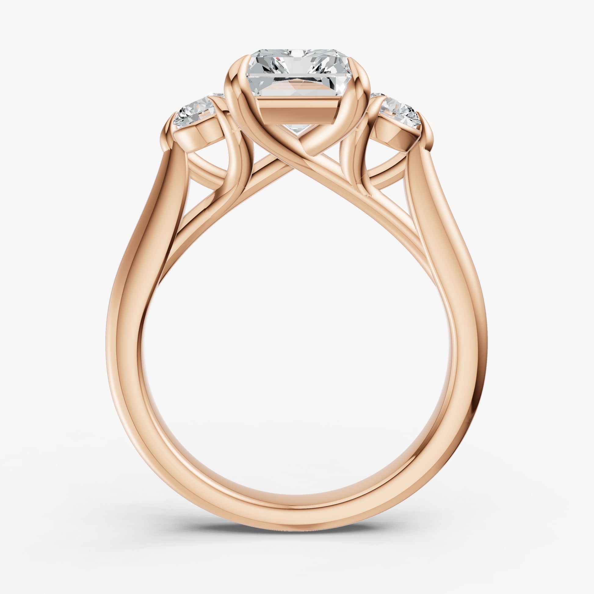 Radiant Engagement Ring with Round Side Diamonds