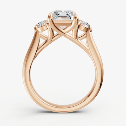 Radiant Engagement Ring with Round Side Diamonds