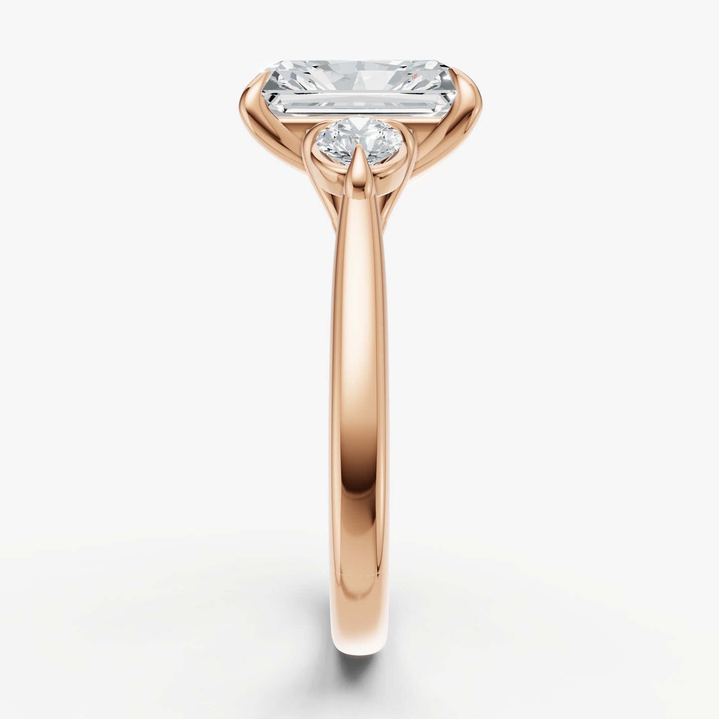 Radiant Engagement Ring with Round Side Diamonds