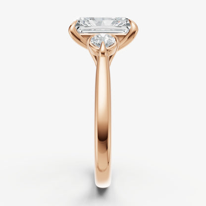Radiant Engagement Ring with Round Side Diamonds