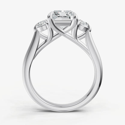 Radiant Engagement Ring with Round Side Diamonds