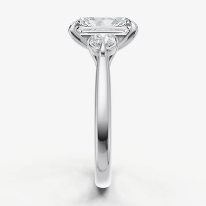 Radiant Engagement Ring with Round Side Diamonds