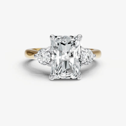 Radiant Engagement Ring with Round Side Diamonds